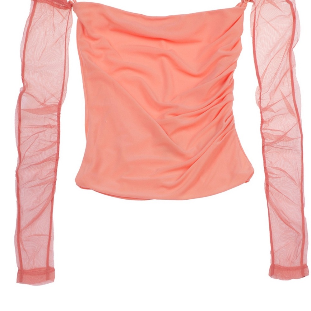 Helmut Lang Coral Long Sleeve Top